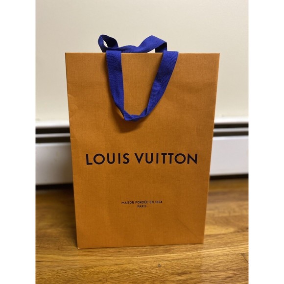 LOUIS VUITTON 4.5 X 10 X 14 Large Authentic Gift Shopping Paper Bag Orange - Picture 1 of 10